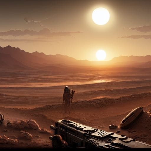 Apocalyptic Desert Panorama Inspired by WLOP