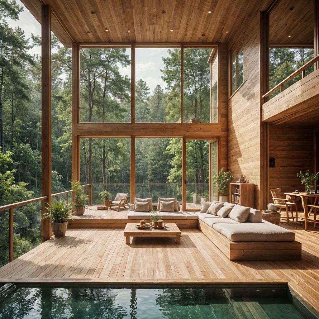 Minimalist House with Infinity Pool Overlooking Forest