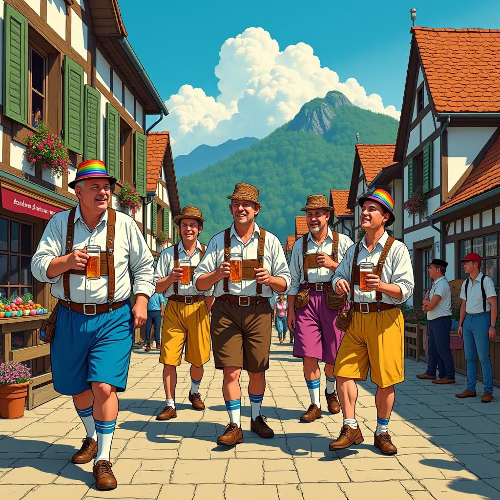 Oktoberfest Celebration in Rainbow Pride Colors