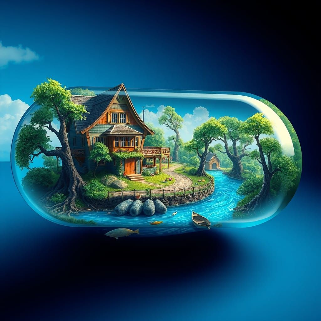 Dreamlike Medicine Capsule Reveals Miniature Fantasy World