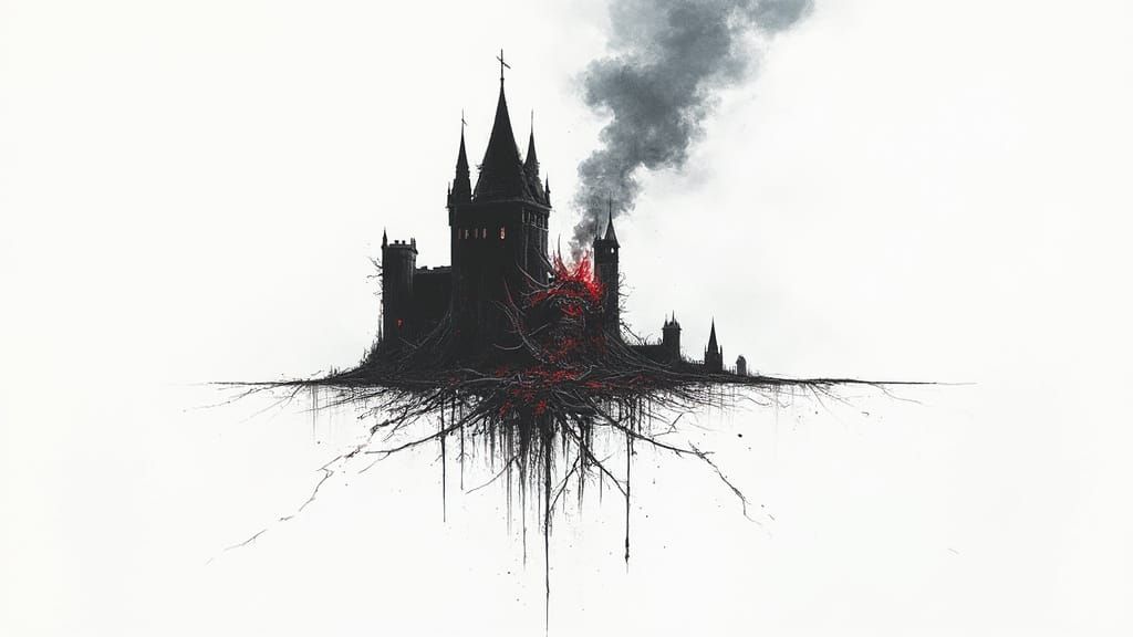 Dark Castle Album Art with Swirling Shadows