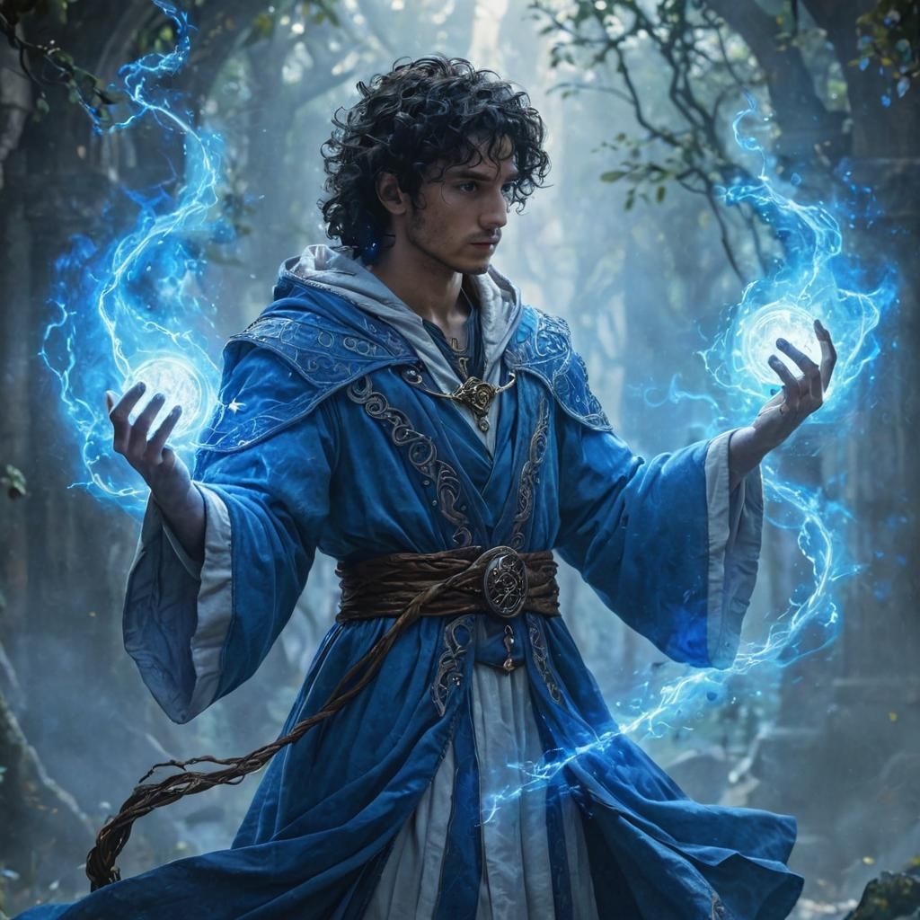 Mystical Spellcaster in Ethereal, Moody Lighting