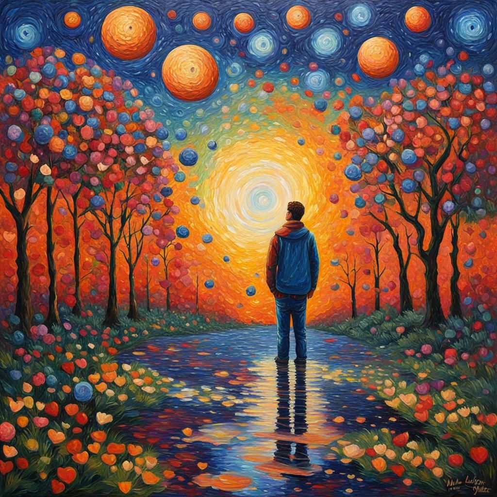 Infinite Awareness: Expressionist Oil Painting