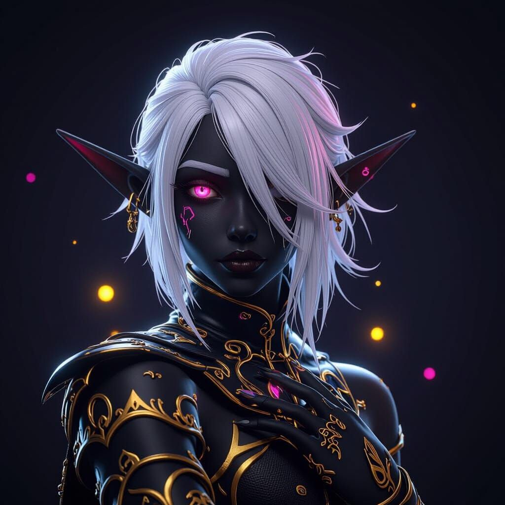 Fantasy Elf Portrait with Dramatic Lighting