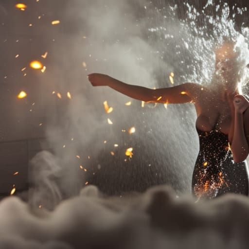 Woman in Sauna Splash Art