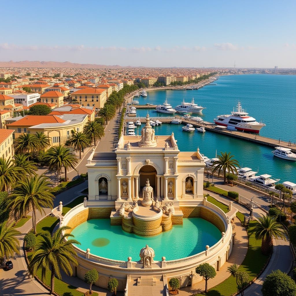Gigantic Trevi Fountain in Desert Harbor