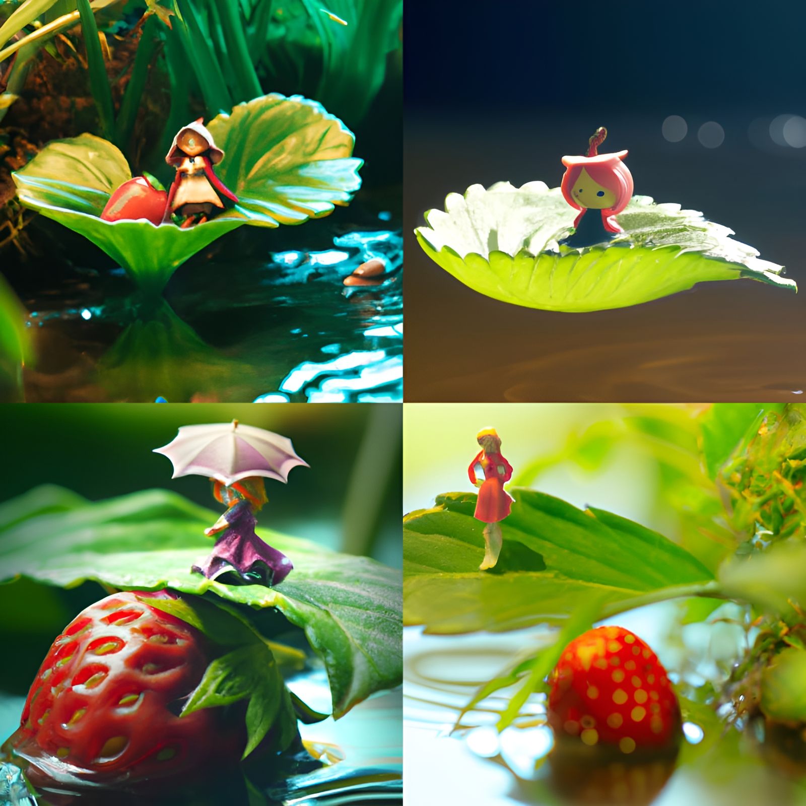 Strawberry Witch in Ghibli Anime Style