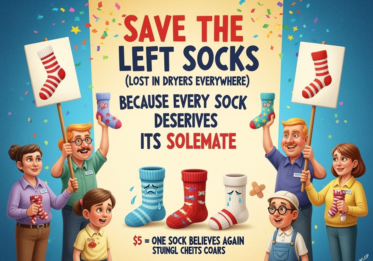 Absurd Fundraising Poster For Lost Socks