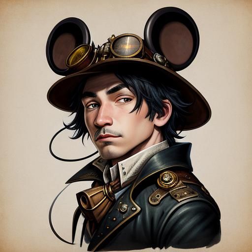 Steampunk Mickey Mouse Portrait
