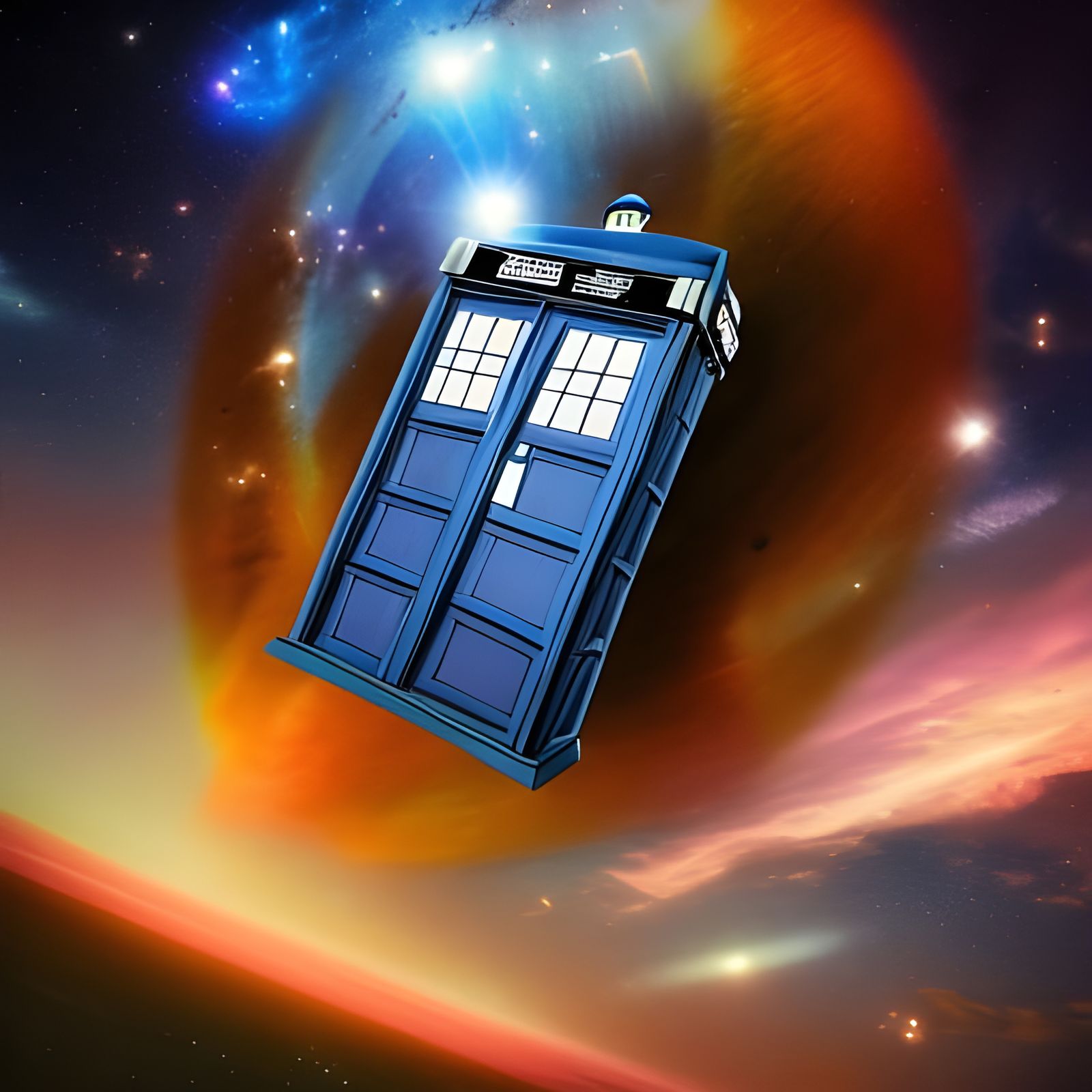 TARDIS Glides Through the Galaxy