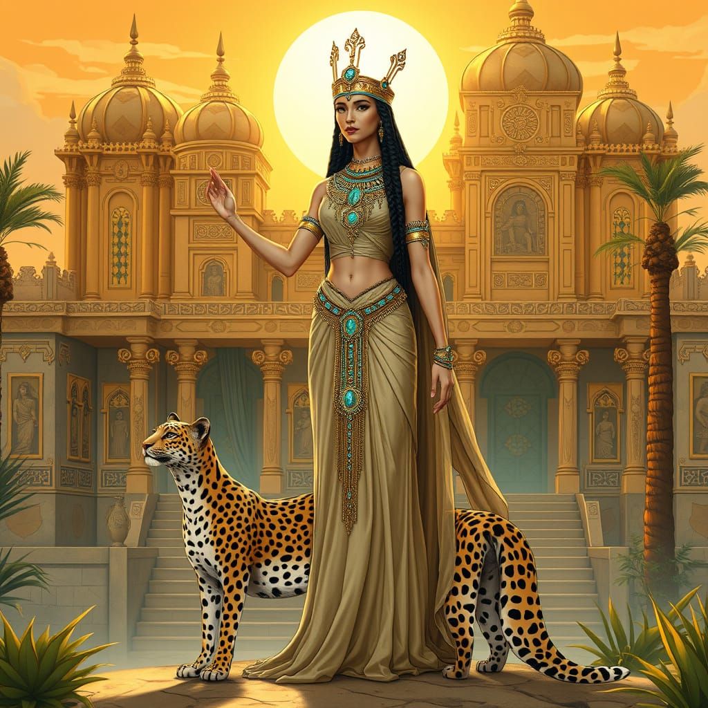 Egyptian Goddess in Art Nouveau Style