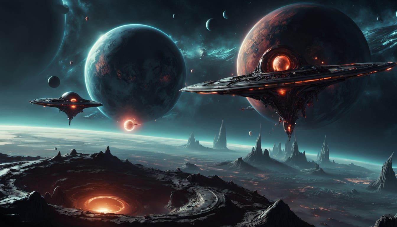 Epic Space Opera in High Fantasy Art Style