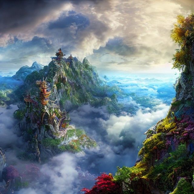 Kingdom Above Clouds: Detailed Matte Painting