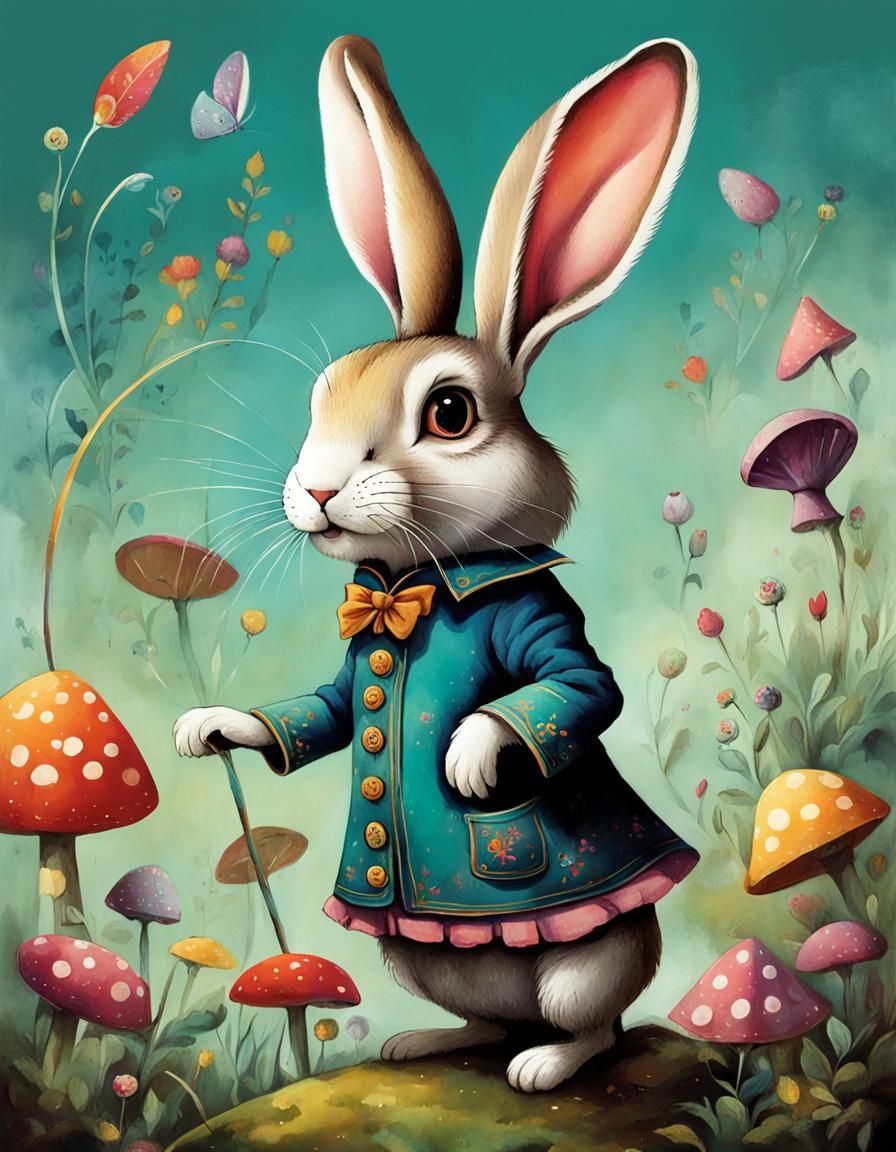 Wonderland Rabbit: Storybook Illustration