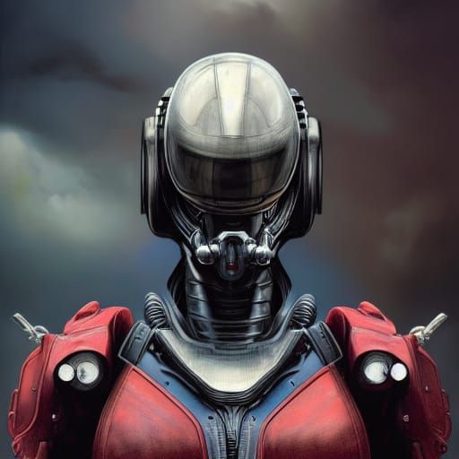 Wild Weasel in Sci-Fi Armor, Hyperrealistic Portrait