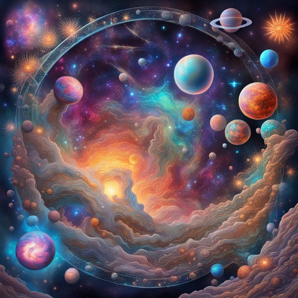 Cosmic Space Hologram in Astral Mixed Media