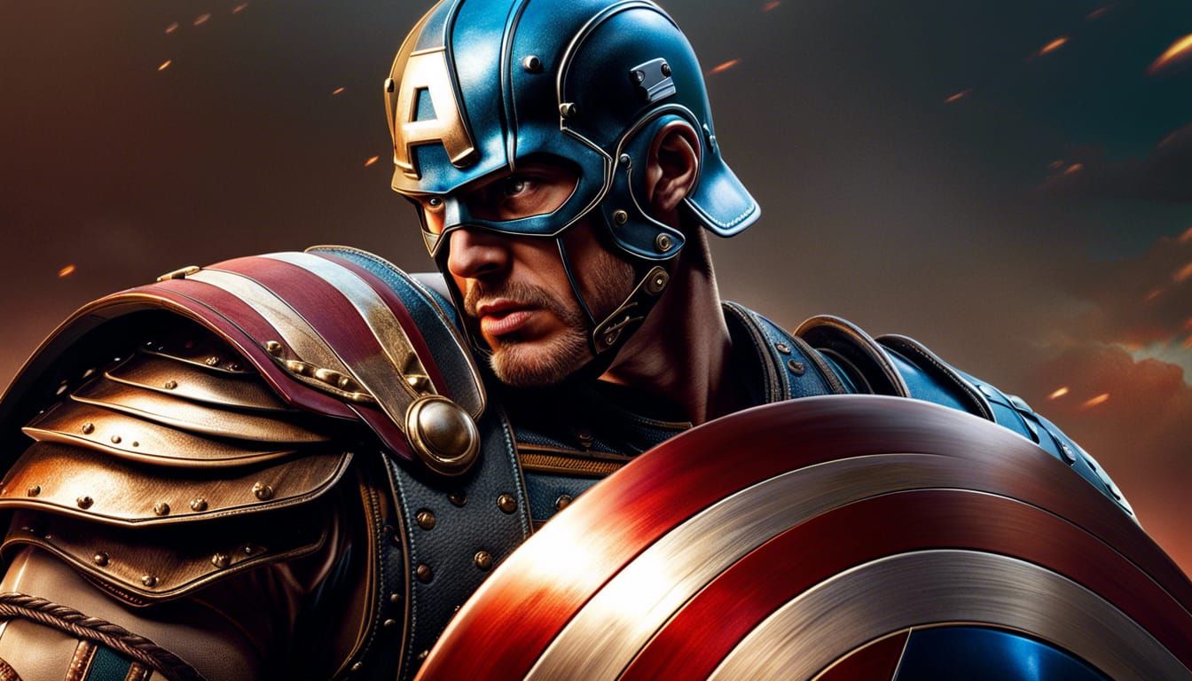 Roman Gladiator Captain America Splash Art