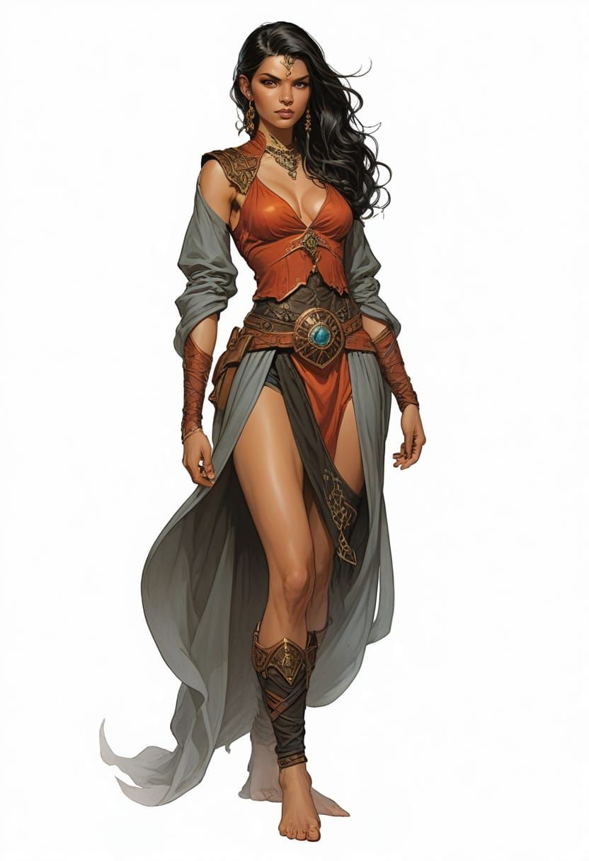 Fantasy Sorceress Illustration in Vivid Colors