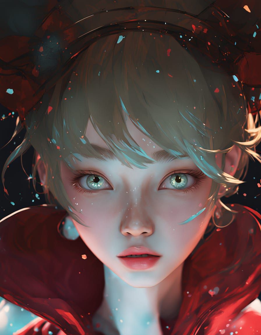 Mature Woman Blowing Kiss in Kawaii Anime Style