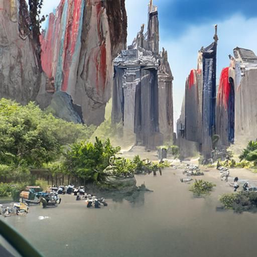 Detailed Matte Painting of Diverse People