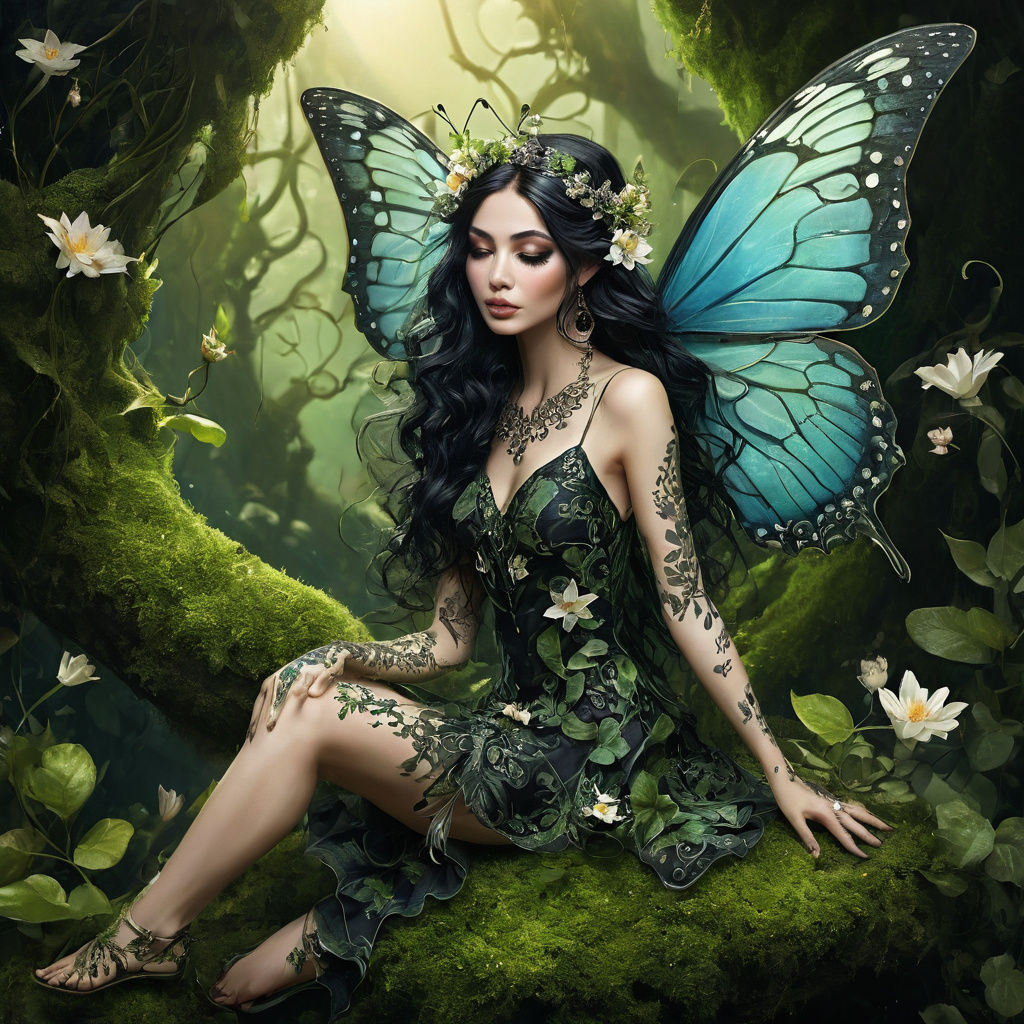 Enchanting Fairy in Sunlight: An Impressionist Gouache Maste...