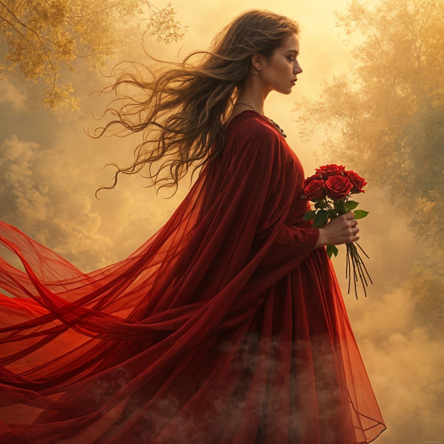 Ethereal Incense Blooms in Rose Petals