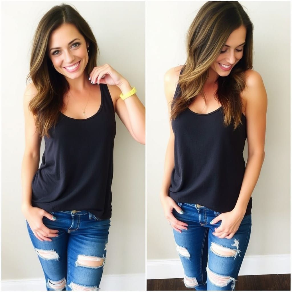 Relaxed Confidence: Ripped Tank and Distressed Denim