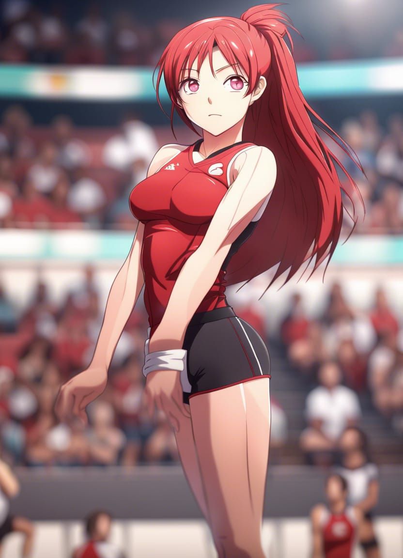 Anime Style Rias Gremory in Volleyball Outfit