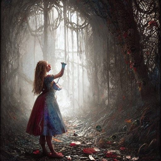 Alice in Wonderland in Hyperrealistic Style