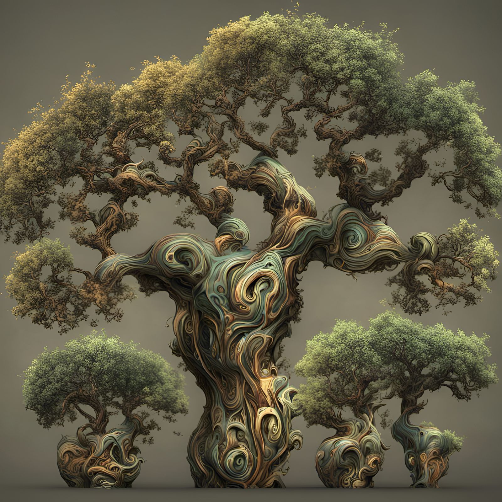 Fractal Branch Trees with Warm Hues