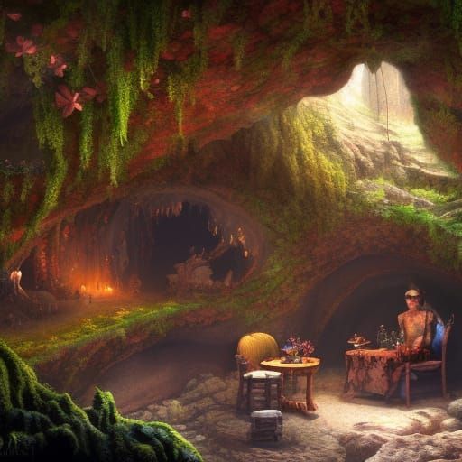 Bears' Cave Party: Fantasy Concept Art