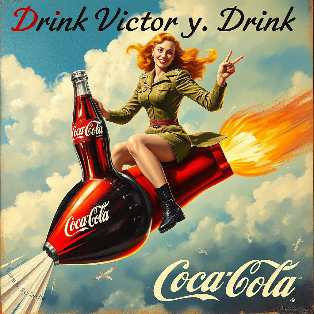 Coca-Cola Rocket Girl: 1940s Style Illustration