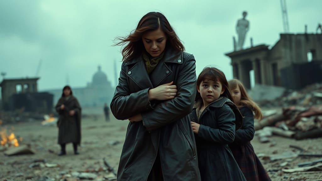 Mother's Devotion in a War-Torn Landscape