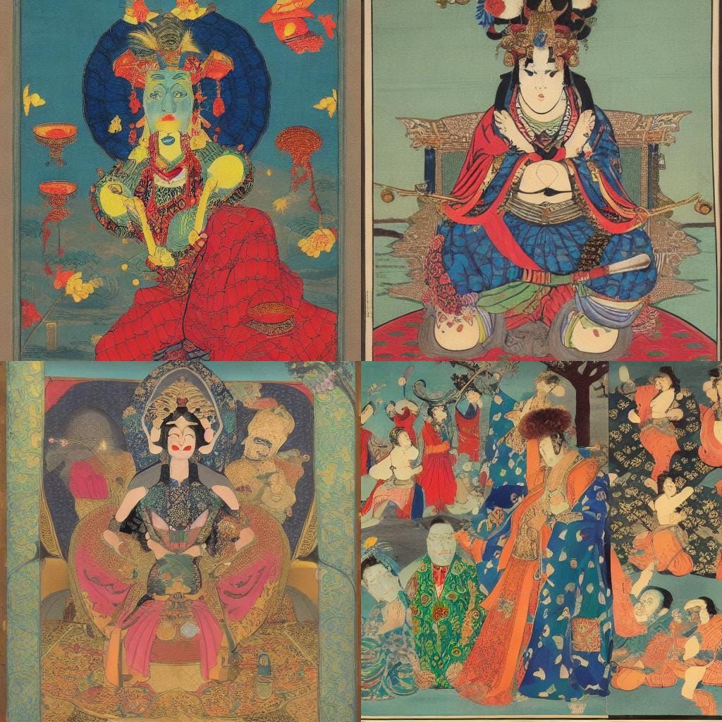 Monstrous Genie in Mixed Art Styles