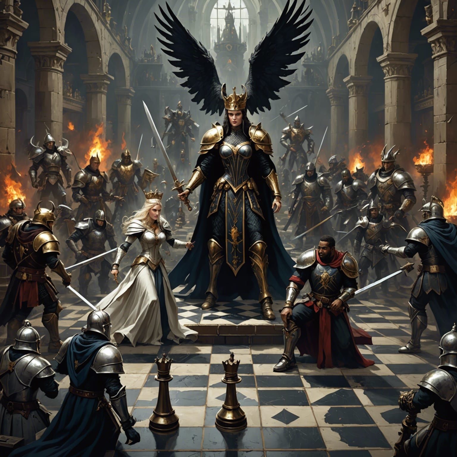 Warhammer Battle Chess in Dystopian Grimdark Style