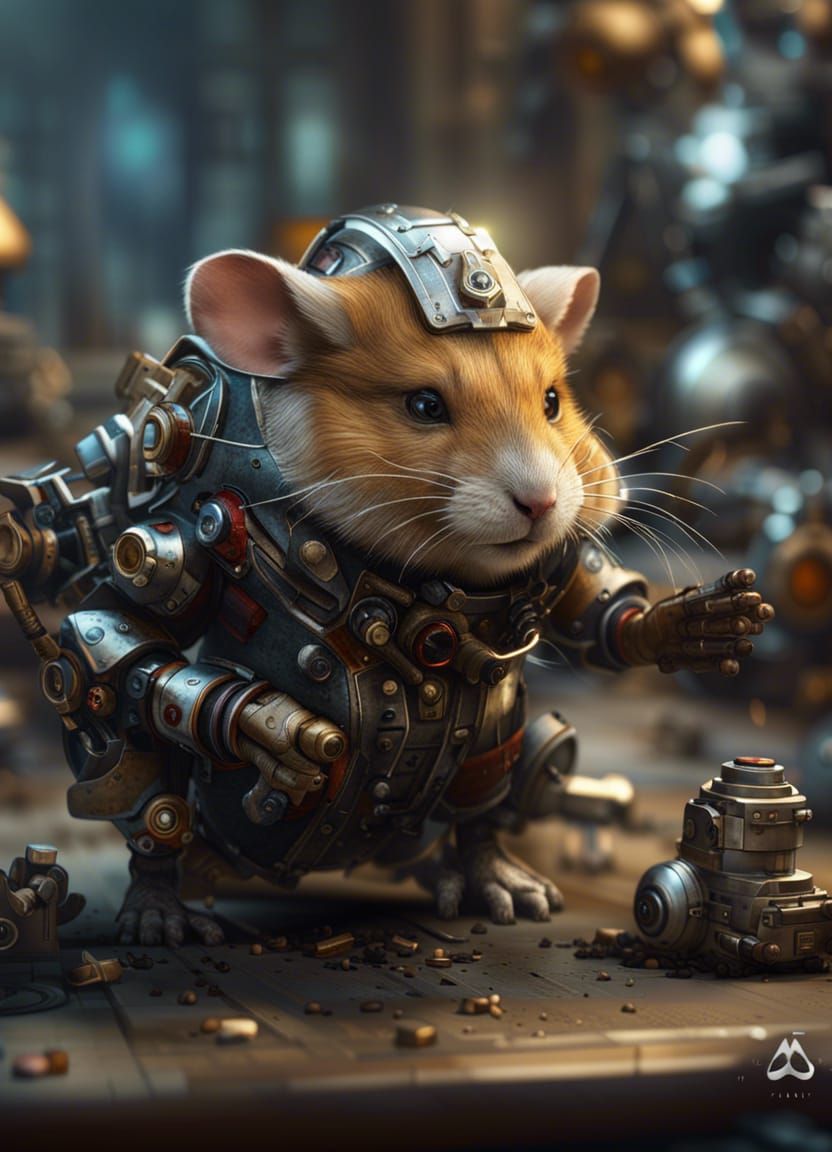 Hamster Robots Concept Art in 8K Resolution