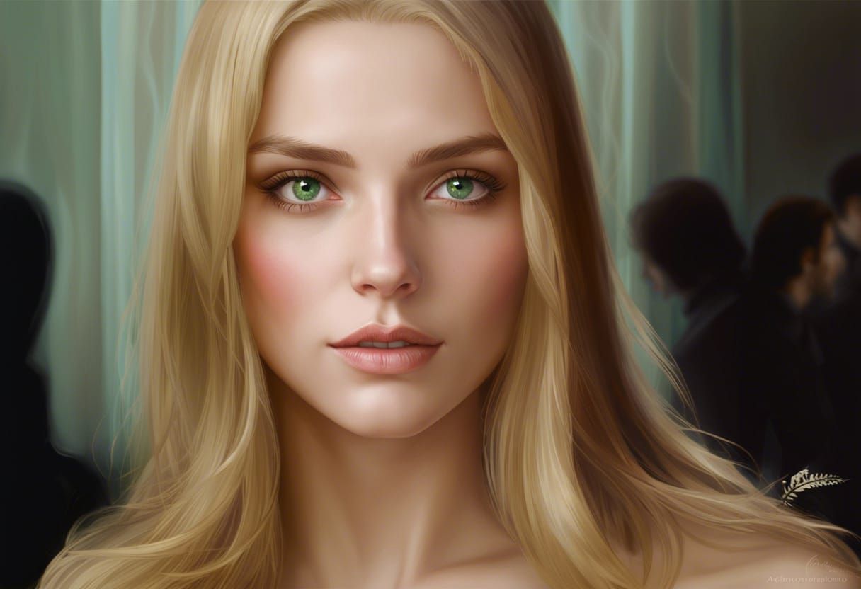 Blonde Woman Portrait in Art Nouveau Style
