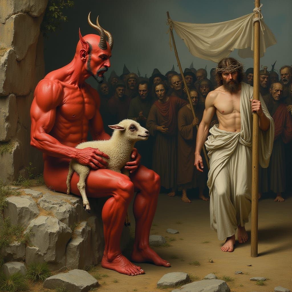 Byzantine Devil Watches Crucifixion in Traditional Orthodox ...