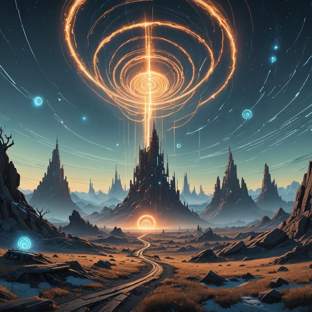 Mystical Void: Ethereal Threads in Fantasy Realm