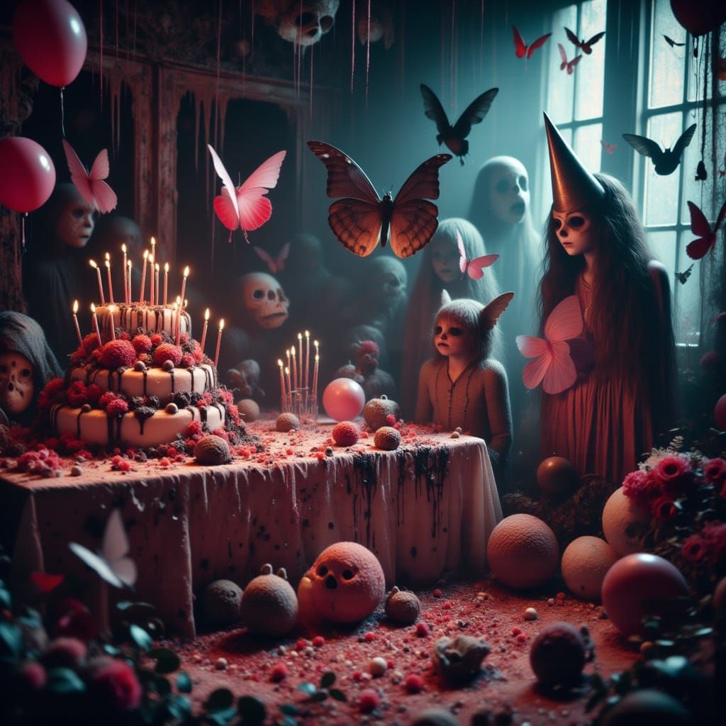Spooky Birthday Celebration with Haunted Cakes and Ghostly G...