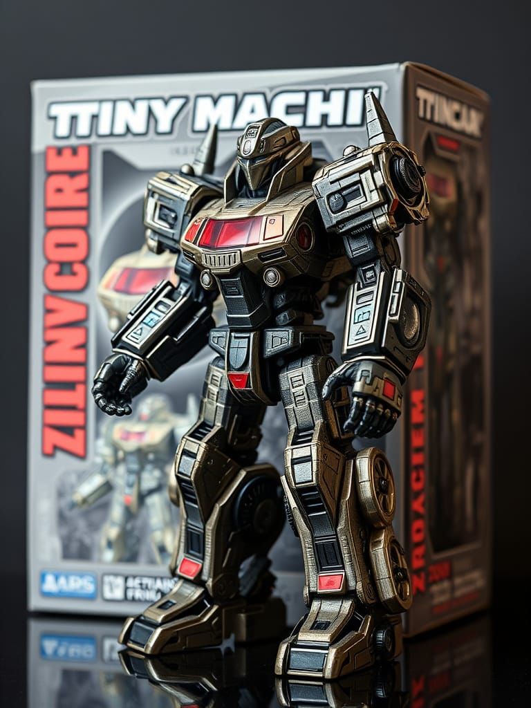 Cyberpunk Action Figure Box Art in Intricate Detail