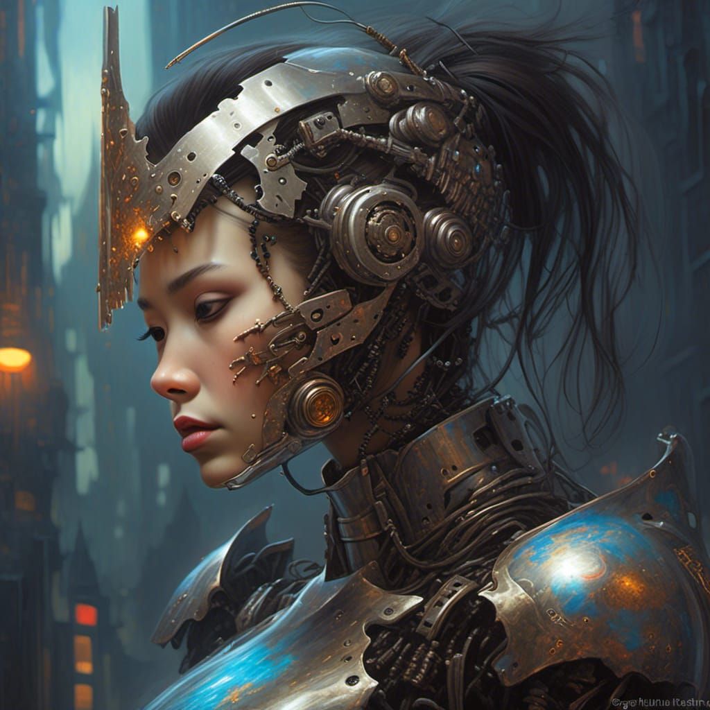 Medieval Cyborg Knight in Sinister Digital Art