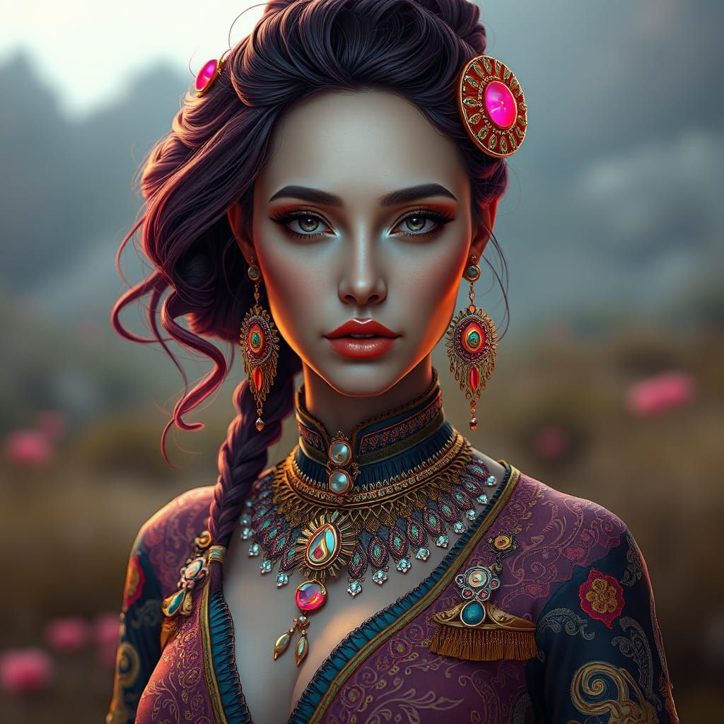 Ethereal Futuristic Beauty in Neon-Hued Attire