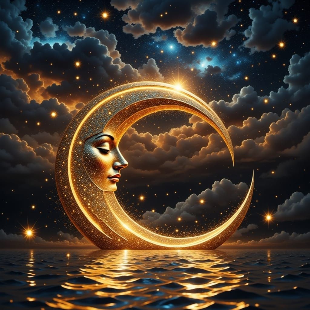 Surreal Celestial Goddess in Vibrant Sunshine