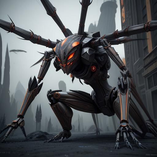 Ahsoka as Arachne Monster Girl in Sci-Fi Style