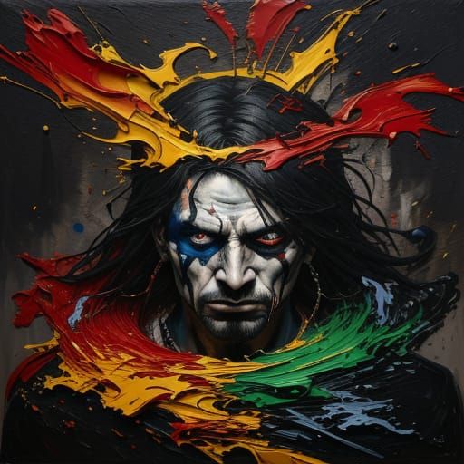 Blind Fortune Meets Piercing Bad Luck in Expressive Oil Pain...