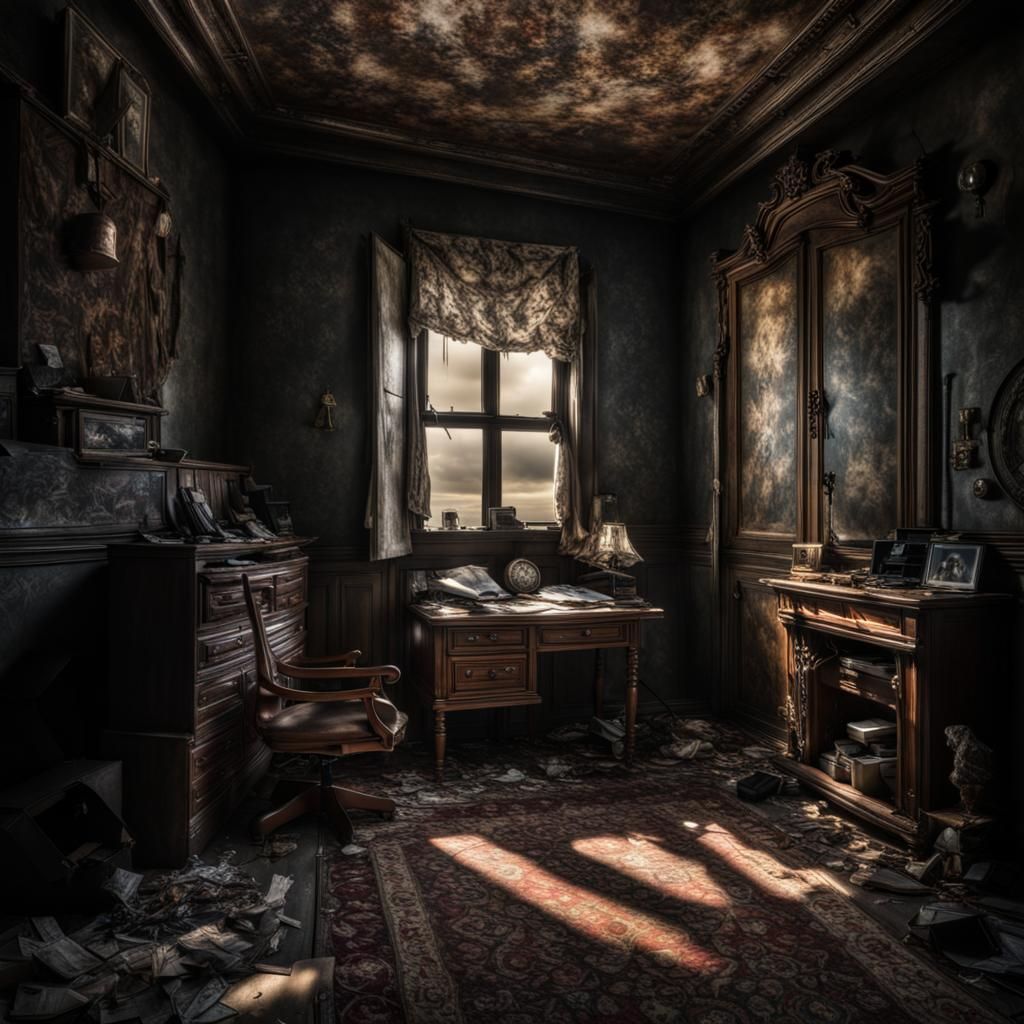 Hyperrealistic Nightmare Room with Intricate Details