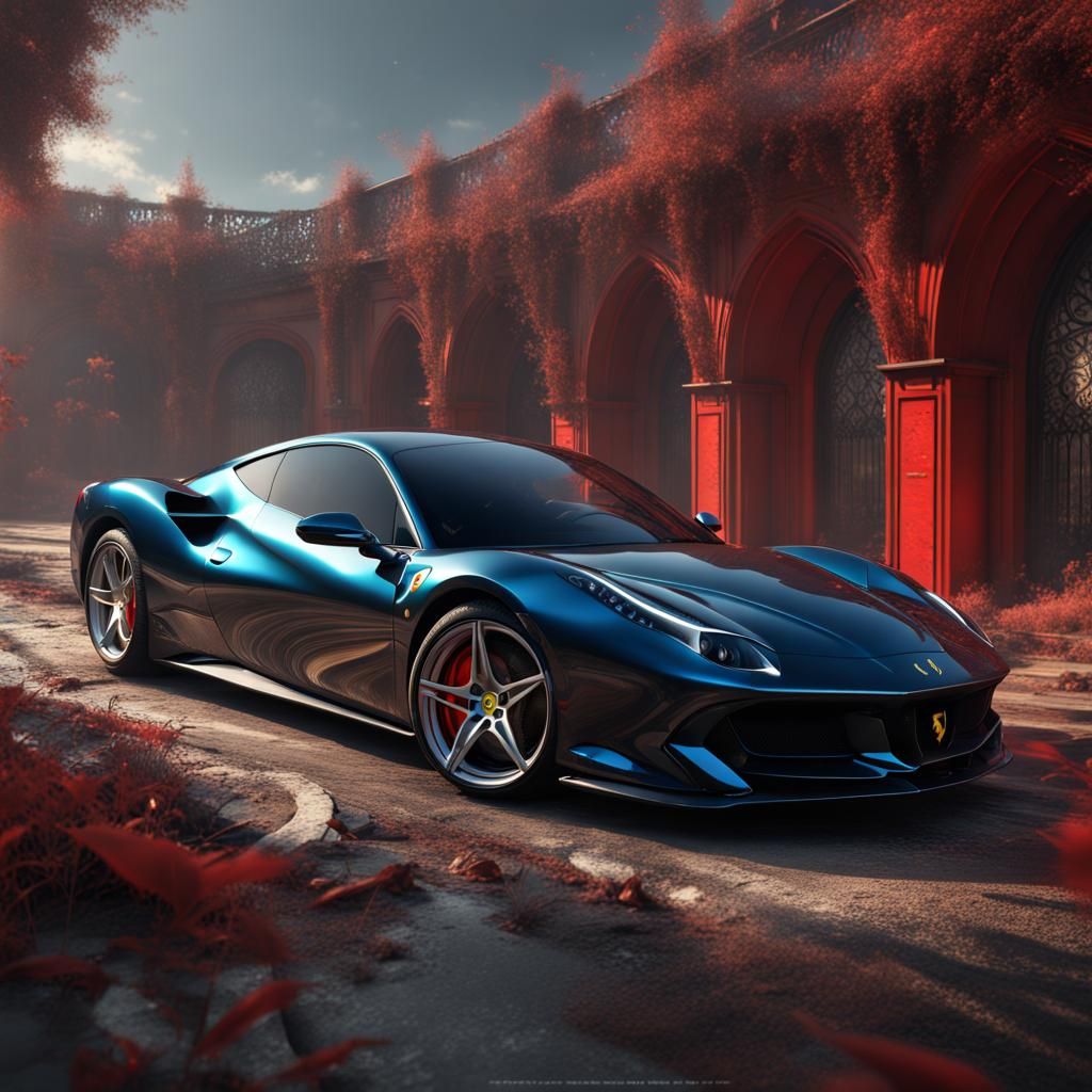 Detailed Matte Painting of a Ferrari in 8k