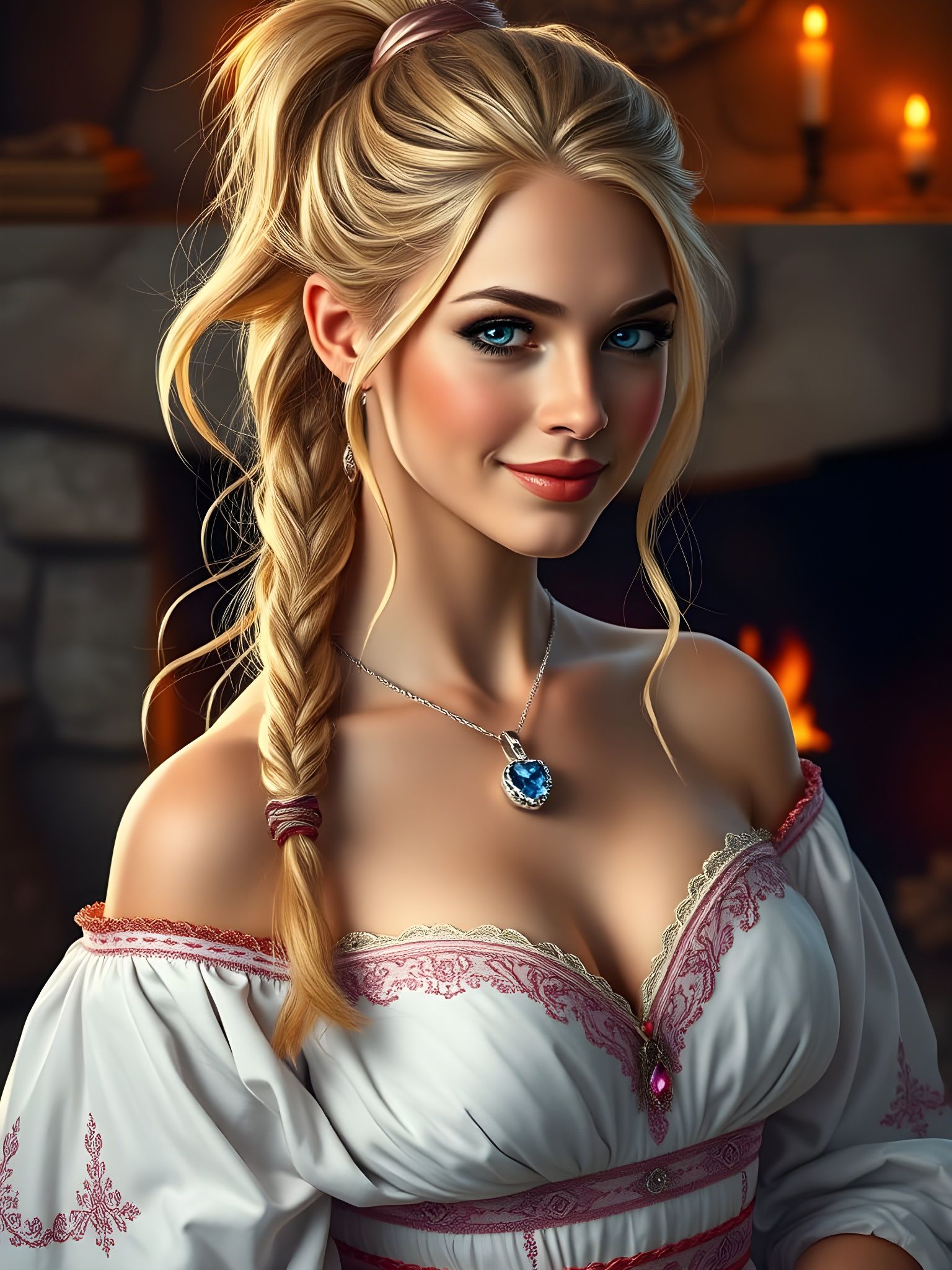 Surreal Norse Goddess Portrait in Ethereal Oil Painting Styl...