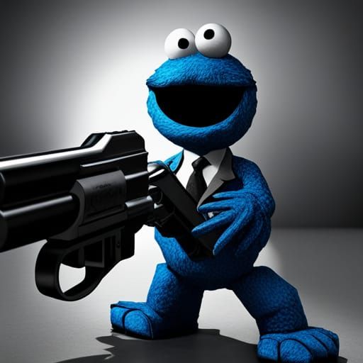 Cookie Monster as Sharp-Focused Hyperrealistic Portrait